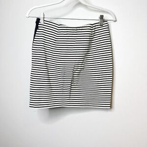 Madewell Womens White Striped Regular Fit Side Zip Pencil Skirt Size Small